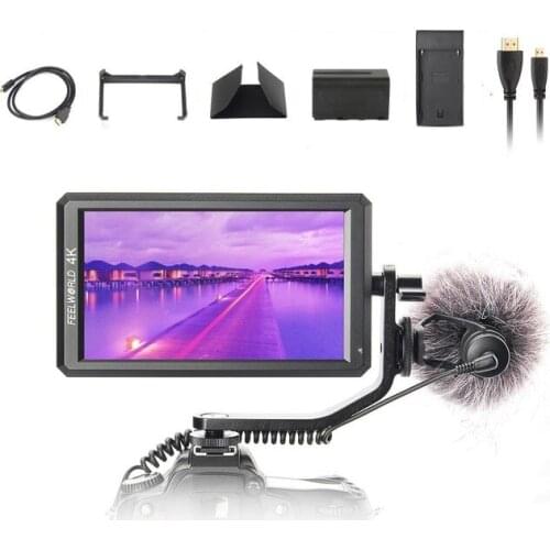 Feelworld F6 5.7" IPS 4K HDMI Monitor for DSLR or Mirrorless Camera Gimbal + Battery Power for DSLR or Mirrorless Camera