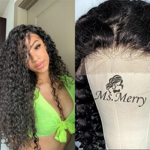 Ms.Merry 9A+ 5*5 Real HD Lace Closure Wigs with Baby Hair 20''-30'' Deep Wave Lace Wig Brazilian Raw Virgin Human Hair Extension