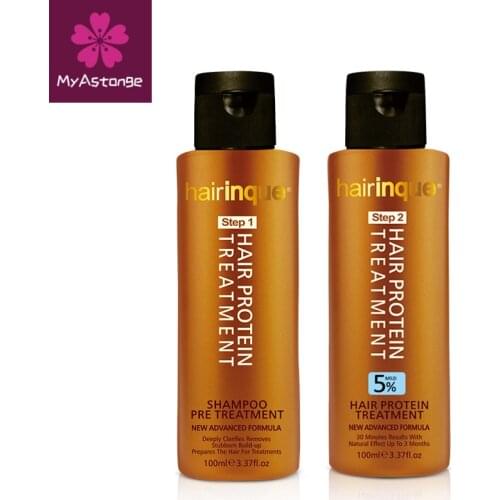 HAIRINQUE 5% keratin treatment with shampoo pre keratin hair treatment set make hair straightening and smoothing hair care