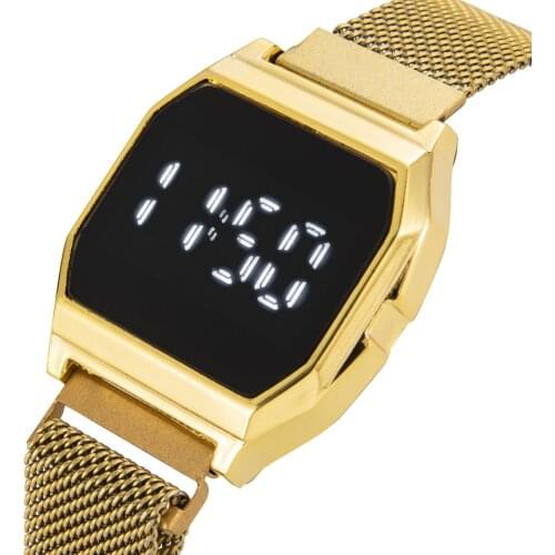 2021 NEW Luxury Mens Womens Gold Rose Gold Waterproof Time Date LED Display Stainless Steel Alloy Digital Watch Horloges