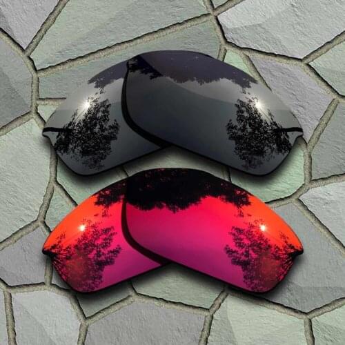 Grey Black&Violet Red Sunglasses Polarized Replacement Lenses for Oakley Flak Jacket