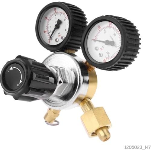 CO2 Regulator Beer Brewing Carbon Dioxide Regulator with Pressure Relief Valve for Gas Pressure Reducer Dual Gauge