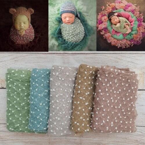 Ready to Ship Photo Shoot 75*50cm Newborn Baby Soft Knitted Small Bobble Wrap for Infant PHOTOGRAPHY Accessories Shooting Studio