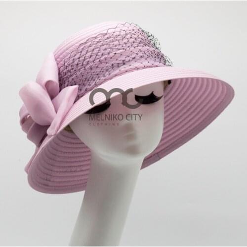 Womens Anna Summer Wedding Church Silk Elegant Sun Kentucky Derby Handmade Special event Festival Racing course hat