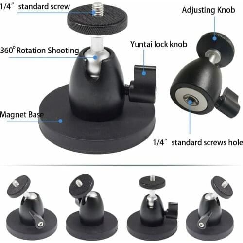 Magnetic Camera Mount Thread 360 degrees Stand for Photographic Light Travel tripods