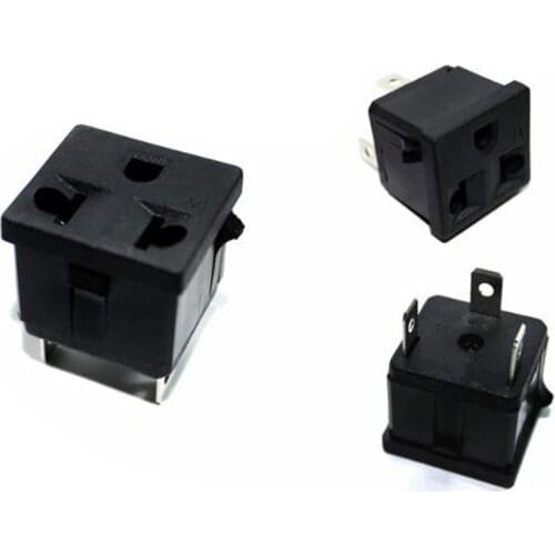 Universal Black 15A 250V Copper embedded US electric AC power socket industry socket for American Japan Canada Taiwan