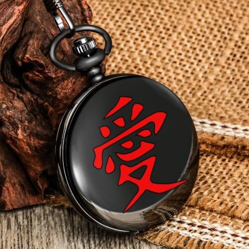 Japanese Anime Quartz Pocket Chain Watch High Quality Arabic Numerals Watch Face Smooth Cover Pendant Necklace Gift For Son Boy