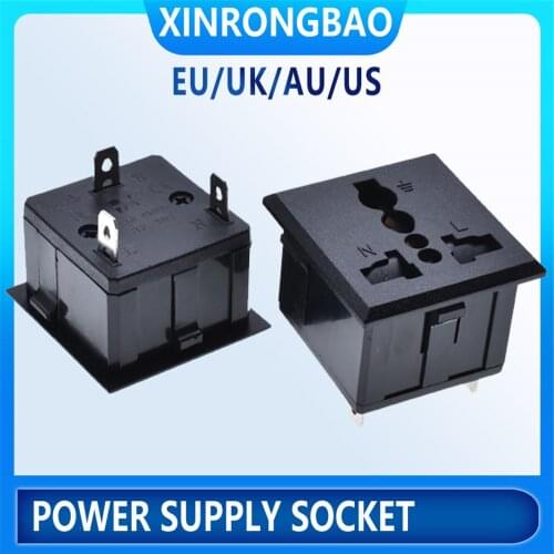 Factory supply AC Universal socket power inlet PDU/UPS model 13A Multifunctional power with security door outlet EU/UK/AU/US