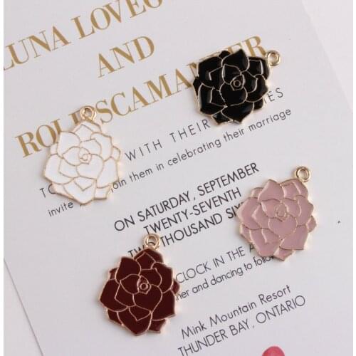 10pcs DIY Alloy enamel Water lotus charms trendy flower charms for necklace bracelet earrings jewelry making accessories charms