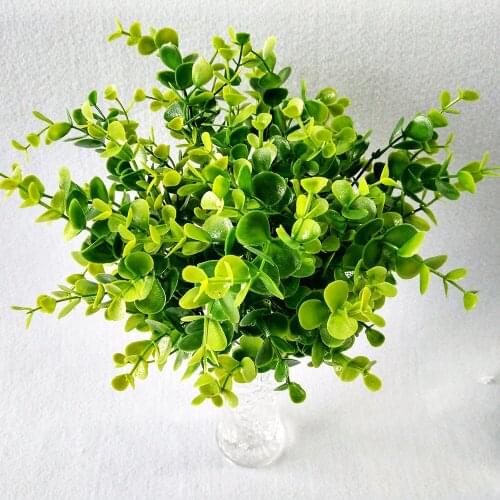10pcs/lot 7 Branches Eucalyptus Grass Green Artificial Plastic Large Leaves Plant for Home Wedding Party Decor DIY