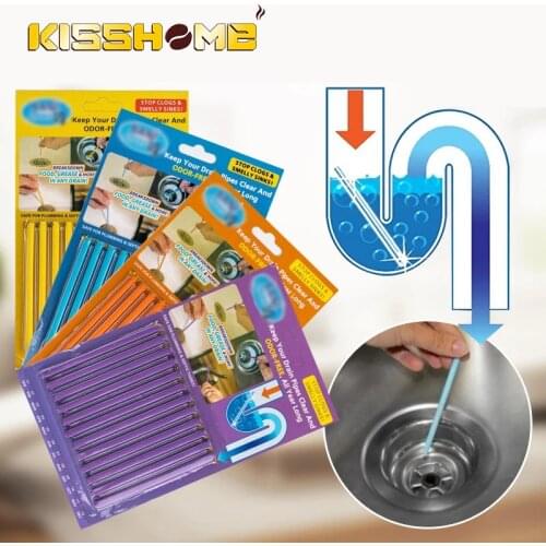 12PCS/ Set Sani Cleaing Sticks Keep Your Drains Pipes Clear And Odor Home Cleaning Essential Tools Pipe Cleaner Bathroom Tools