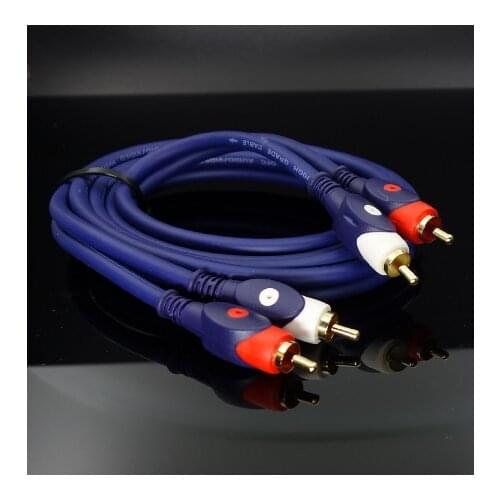 2pcs 4N oxygen-free copper gold-plated plug signal cable RCA cable