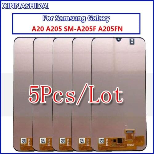 5pcs For Samsung A20 A205 SM-A205F A205FN LCD Display TFT Incell Touch Screen For Samsung A205GN A205S A205YN Digitizer Assemb