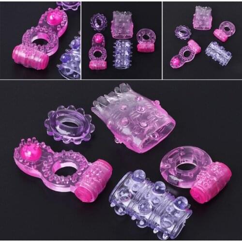 5pcs/set Penis Ring Soft Elastic Vibrating Sex Rings Time Delay Cockring Cock Ring dropshipping