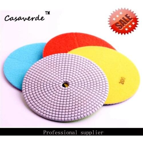 7pcs/lot 7 inch 180mm dry or wet polishing pads with 3.0mm working thickness for stone and concrete