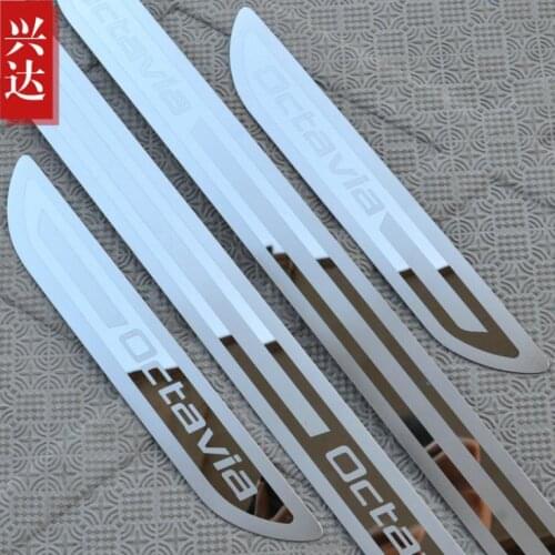 Car Accessories For Skoda Octavia 6 Octavia 7 2009 2010 2011-2016 4pcs/set Car-styling Stainless Steel Door Sill Scuff Plate