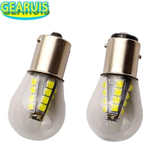 50pcs Car LED Glass 1156 BA15S 1157 BAY15D 16 SMD 3030 LED P21/5W 0.24A Car Auto Reverse Turning Brake Parking Lamp white red