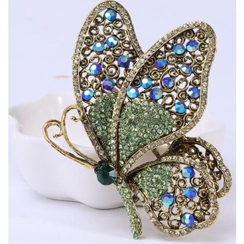 Beadsland Alloy Inlaid Rhinestone Brooch Butterfly Modeling Fashionable High-end Clothing Accessories Pin Woman Gift MM-791