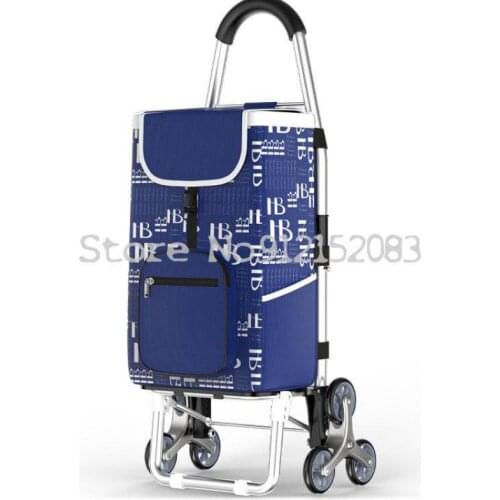 Household Portable Shopping Cart Storage Climbing Stairs Small Push-pull Grocery Shopping Cart Net Celebrity Folding Supermarket