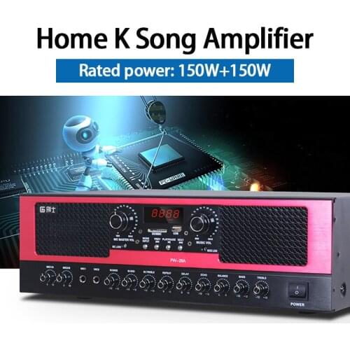 KYYSLB 350W*2 4-16ohm Digital Amplifier Professional High-power Home KTV Amplifier Bluetooth K Song Kara OK Subwoofer Audio