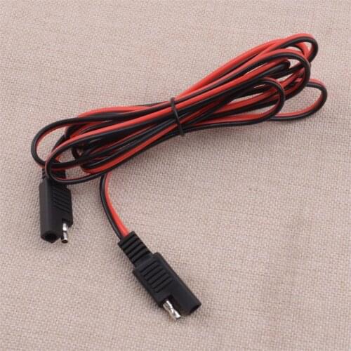 CITALL 1 Pc 2m SAE to SAE Connector Extension Cable DC Power 18AWG Solar Battery Harness Universal Car Accessories