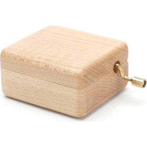 Handmade Wooden Music Box Hand-Cranked Clockwork Music Box Sky City Girl Creative 2021 New Year Christmas Holiday Birthday Gift