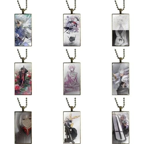 EJ Glaze Fashion Glass Cabochon Pendant Rectangle Necklace Choker Necklace Jewelry For Kids Beads D.gray-man