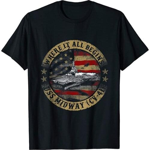 Where It All Begins Uss Midway CV 41 US Army T-Shirt T-Shirt