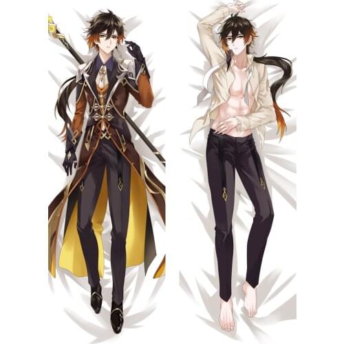 Game Genshin Impact Morax Zhong Li Cosplay Dakimakura Pillow Case Hugging Body Gift Prop
