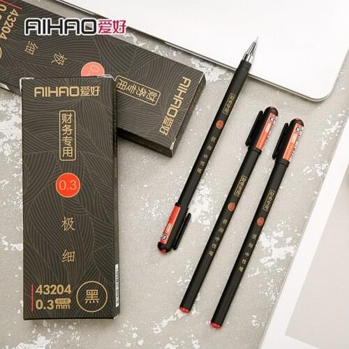 6pcs/Set 0.3mm Fine Tip All Needle Gel Ink Pen for Black Finance Gel Pens Student Writing Office School Supplies Stationery