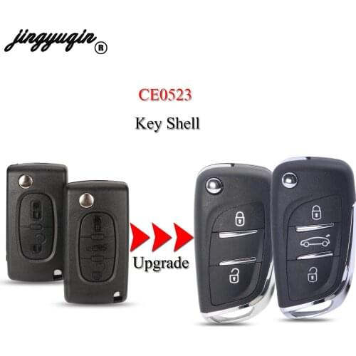 Jingyuqin Ce0523 Moodifend remote Car Key Shell for Citroen C5 C4 Coupe VTR C6 C8 C2 Berlingo Xsara Picasso CE0523 VA2/HU83 2/3B