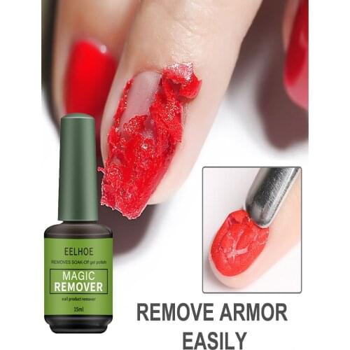 EELHOE 15ml Nail Gel Polish Magic Remover For Manicure Fast Clean UV Gel Soak off Nail Polish Remover Base Top Coat TSLM2