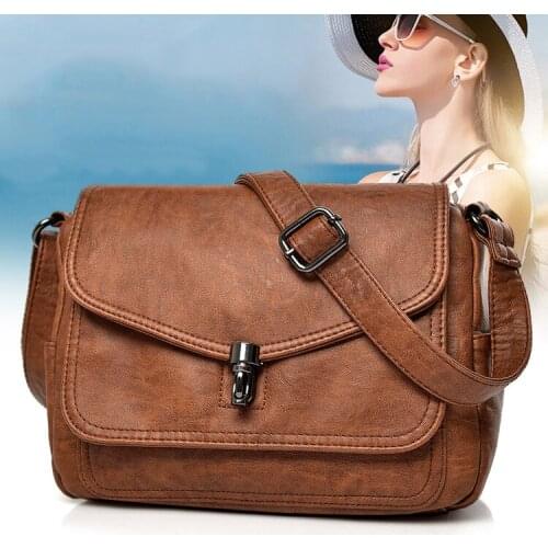 Fashion Retro Women Leather Shoulder Bag Female High Quality Luxury Ladies Messenger Bags Designer Crossbody Bags for Women 2021