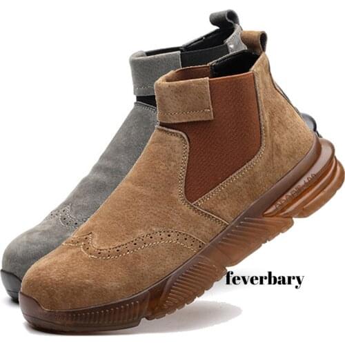 Plus Size Mens Winter Steel Toe Cap Protective Work Shoes Short Boots Men Steel Mid Sole Safety Indestructible Shoes