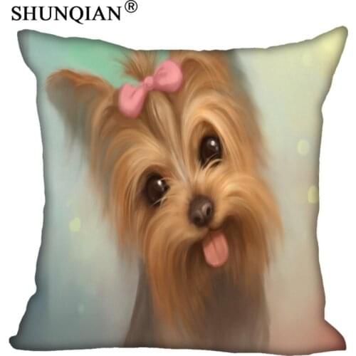 Custom Pillowcase Cover Yorkshire Terrier Square Zipper Pillow Cover (Two Sides) Print Your Pictures Cool Pillow Cases