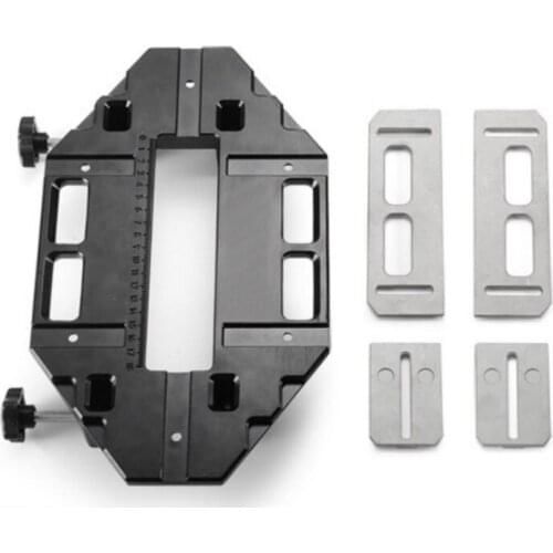 New Woodworking Slotting Locator & Router Bit Aluminum Alloy Hinge Slot Hole Positioner Lock Guide Plate Opener Jig Holder