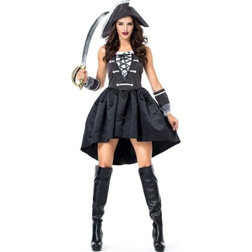 New Halloween Pirate Dress Costume Pirate Captain Navigator Cosplay Cosplay Sailor Halloween Costumes for Women