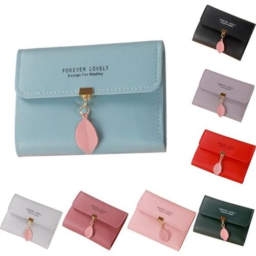New Womens Short Small Coin Purse Wallet Ladies Leather Folding Quality Classic Female Zipper Card Holder
