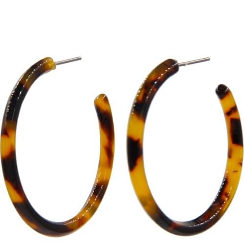 Wholesale YJX 10 pair Tortoise Shell Hoop Earrings Round Circle Earrings Thin Tortoise Hoops Friend Gifts Sister Gifts