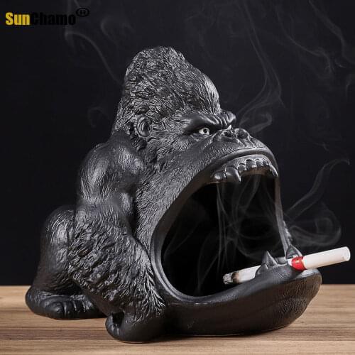 Gorilla Shape Design Ashtray Car Creative Ashtray Ash Holder for Car Interior Living Room Home Office Accessories