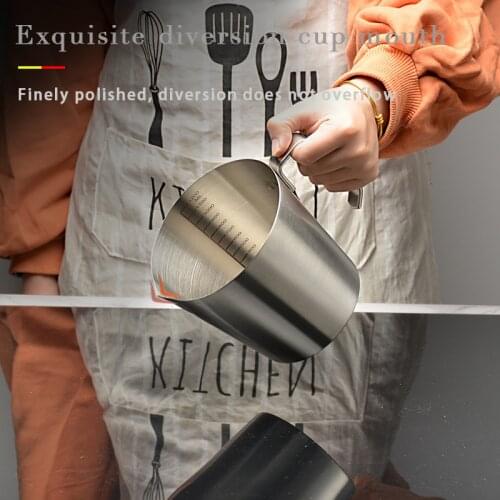304 Stainless steel measuring cup with graduated handle, household restaurant large capacity measuring cup, multifunctional high