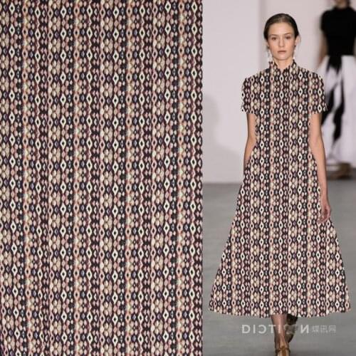 Heavier silk cotton twill fabric very soft geometric style comfortable,SCT614
