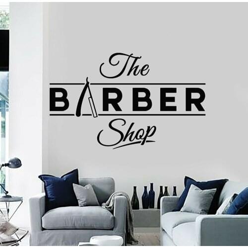 Barbershop Sign Vinyl Wall Decal Barber Window Sticker Hair Shop Haircuts Shaves Beauty Art Mural Beauty Salon Decor M74