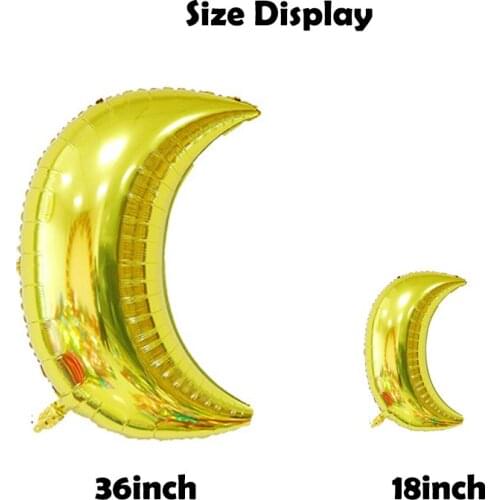 1PC 18/36inch Moon Balloon Large Silver Gold Moon Foil Balloon Birthday Party Supplies Wedding Decoration Christmas Decor