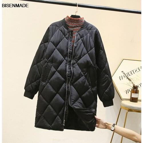 Oversize Womens Winter Warm Long Parkas Simple New 2020 Loose Stand Up Collar Down Cotton Padded Coat Jacket