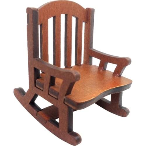 1/12 Dollhouse Miniature Furniture Vintage Wood for Rocking Chairs
