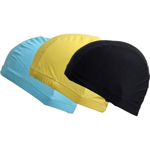 1pcs summer Swim Pool Hat Solid Color Stretch Breathable Swimming Cap Neutral Adult Nylon Fabric Protect Ears Long Hair