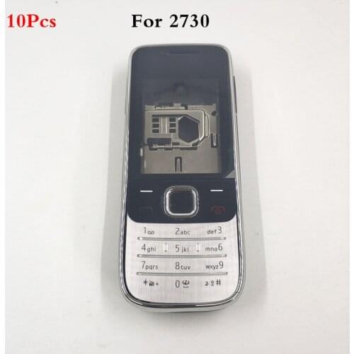 10Pcs/lot New Full Housing For Nokia 2730C 2730 Front Faceplate Frame Cover Case+Back cover/battery door cover+Keypad