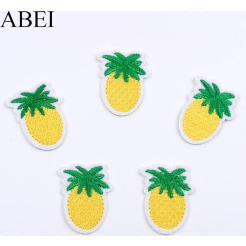 10pcs/lot Embroidered Patch Cartoon Pineapple Sticker Iron On Patches for bag backpack shoes clothing Sew On Stripe Badge