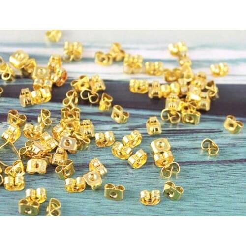 1000PCS Gold Color plate butterfly earring backs stopper #19983